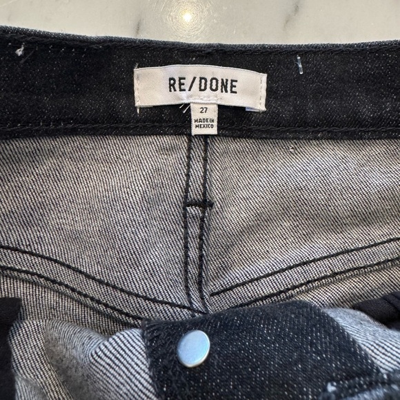 Re Done- Dark Wash Denim 90s High Rise Loose Straight Leg Jeans - Picture 7 of 7